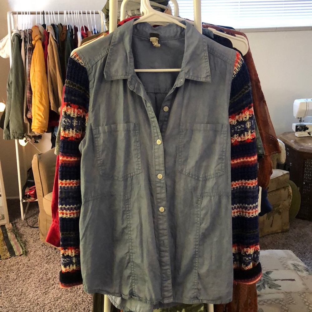 Vintage button down jean/sweater style